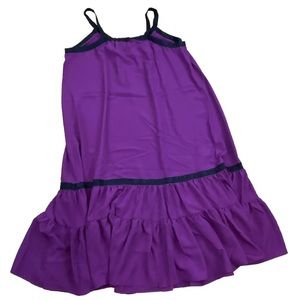 KRIS JENNER COLLECTION TIERED BOHO MAXI DRESS PURPLE W/ METALLIC BLACK SIZE 2X